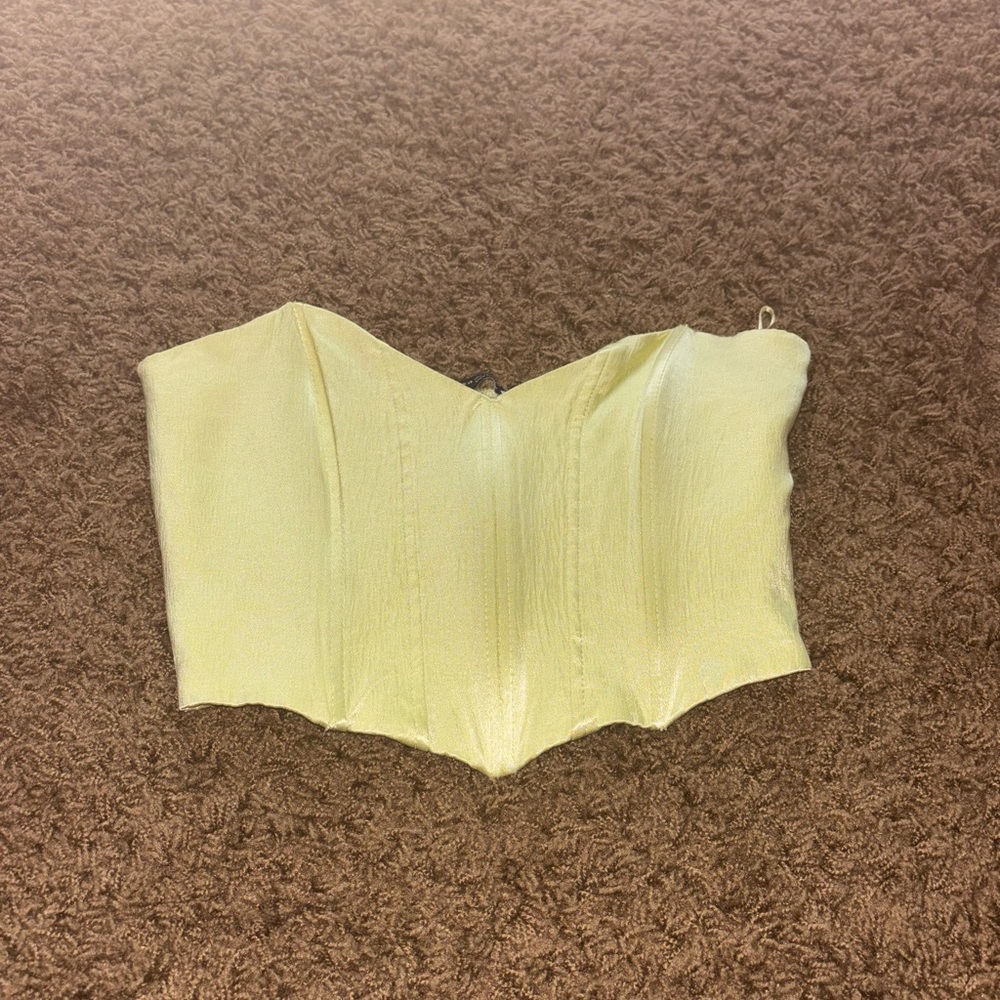 Yellow Strapless Corset Top
